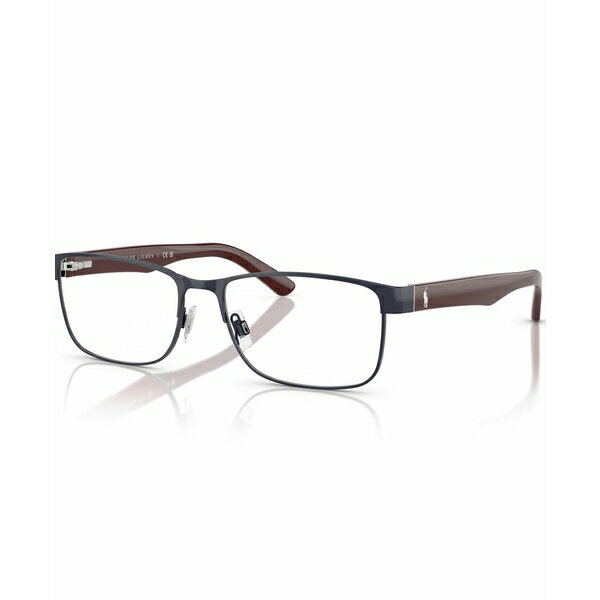 ラルフローレン メンズ サングラス・アイウェア アクセサリー Men's Rectangle Eyeglasses, PH1157 Shiny Navy Blue