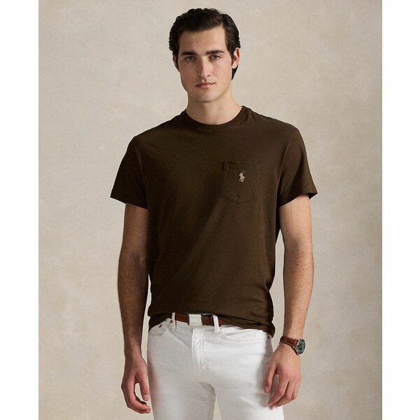 ラルフローレン メンズ Tシャツ トップス Men's Classic-Fit Jersey Pocket T-Shirt Nutmeg Brown