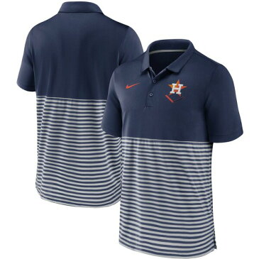 ナイキ メンズ ポロシャツ トップス Houston Astros Nike Home Plate Striped Polo Navy/Gray