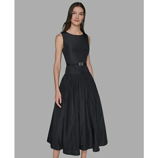 カールラガーフェルド レディース ワンピース トップス Women's Taffeta Drop-Waist Ball Gown Black