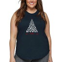 エルエーポップアート レディース カットソー トップス Plus Size Paw Christmas Tree Art Tank Top Navy(4)