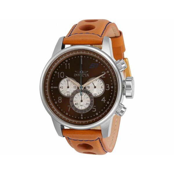 インビクタ メンズ 腕時計 アクセサリー Men's 30916 S1 Rally Quartz Chronograph Brown, Antique Silver Dial Watch Brown
