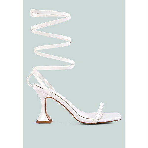 ロンンドンラグ レディース サンダル シューズ Women's Lewk Strappy Tie Up Spool Heel Sandals White