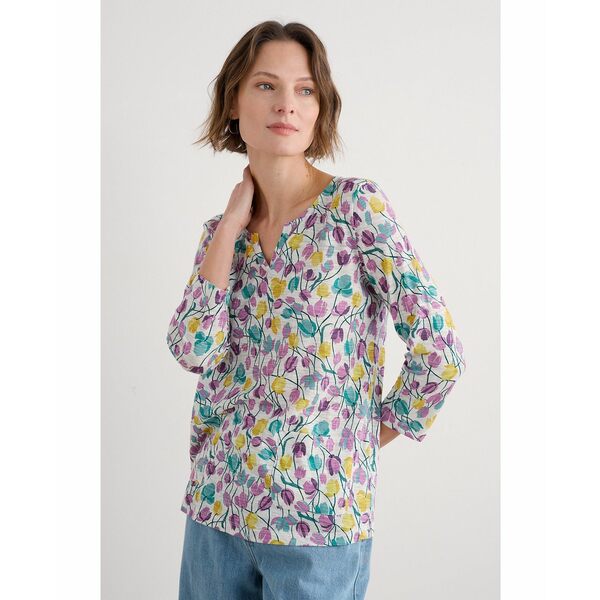 シーソルト コーンウォール レディース カットソー トップス Women's Gypsophilia Top Spring tulips c..
