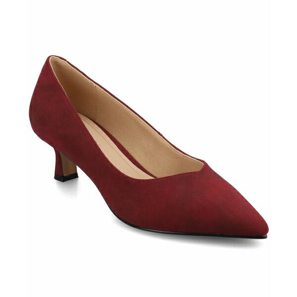 ジャーニーコレクション レディース パンプス シューズ Women's Pammie Pointed Toe Kitten Heel Dress Pumps Oxblood(4)