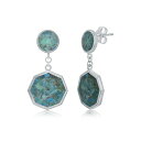 シモナ レディース ピアス&イヤリング アクセサリー Sterling Silver Hexagon & Round Turquoise Earrings Turquoise/aqua