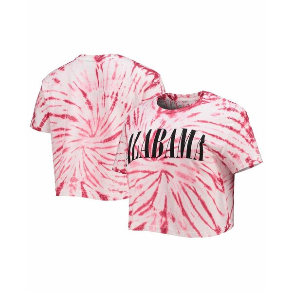 プレスボックス レディース カットソー トップス Women's Crimson Alabama Crimson Tide Showtime Tie-Dye Crop T-shirt Crimson