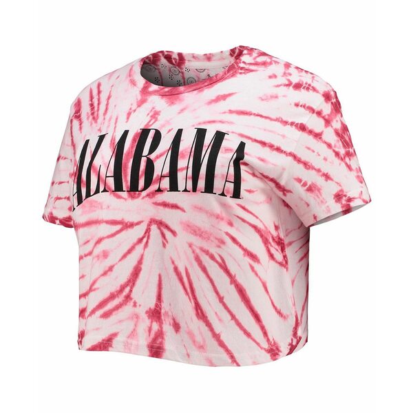 プレスボックス レディース カットソー トップス Women's Crimson Alabama Crimson Tide Showtime Tie-Dye Crop T-shirt Crimson
