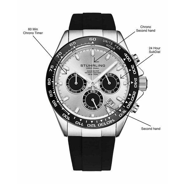 スターリング メンズ 腕時計 アクセサリー Men's Aquamaster 4042 Quartz 42mm Chronograph Watch Silver
