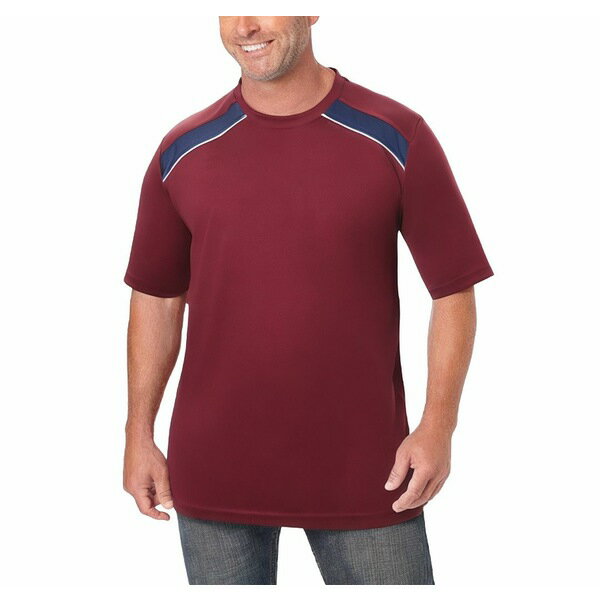 キングサイズ メンズ シャツ トップス Big & Tall Power Wicking Tee Dark burgundy navy