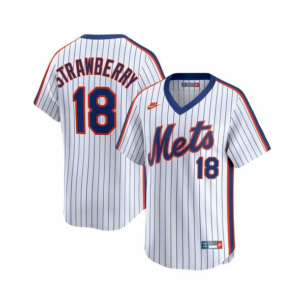ナイキ メンズ シャツ トップス Men's Darryl Strawberry White New York Mets Throwback Cooperstown Collection Limited Jersey White