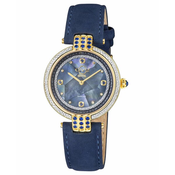 ジェビル レディース 腕時計 アクセサリー Women's Matera Swiss Quartz Blue Italian Suede Strap Watch 35mm Blue(2)