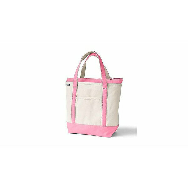 ランズエンド レディース トートバッグ バッグ Medium Natural 5 Pocket Zip Top Canvas Tote Bag Natural/fresh pink