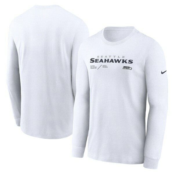 ナイキ メンズ Tシャツ トップス Seattle Seahawks Nike Sideline Infograph Lock Up Performance Long Sleeve TShirt Silver