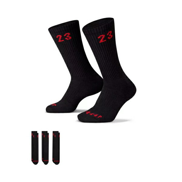 ジョーダン レディース 靴下 アンダーウェア Nike Jordan Essentials 3 pack socks in black Black