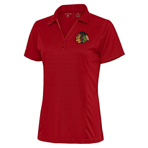 ƥ ǥ ݥ ȥåץ Chicago Blackhawks Antigua Women's Team Logo Tribute Polo Red