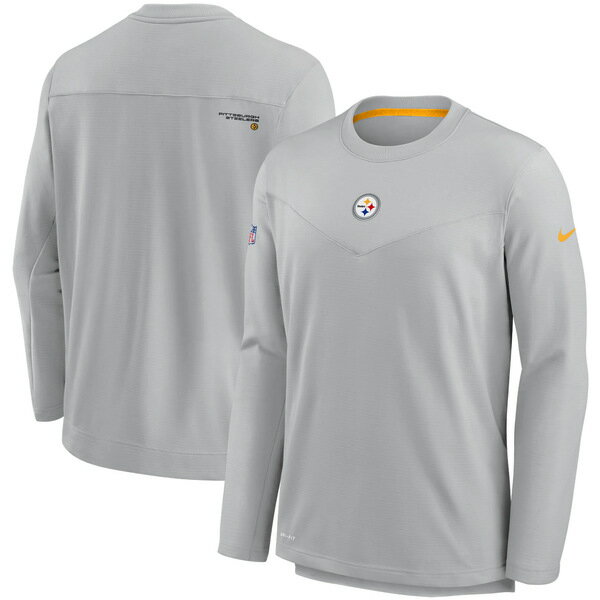 ナイキ メンズ パーカー・スウェットシャツ アウター Pittsburgh Steelers Nike Sideline Team Performance Pullover Sweatshirt Gray