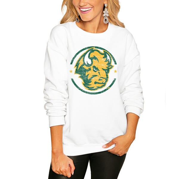 ゲームデイ レディース パーカー・スウェットシャツ アウター NDSU Bison Women's End Zone Pullover Sweatshirt White