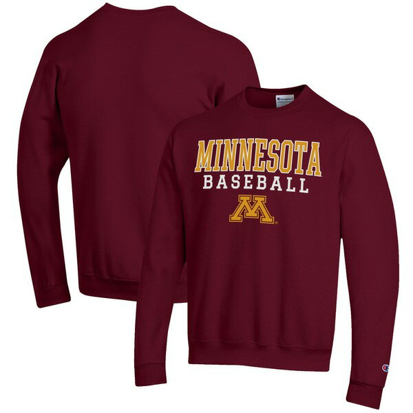 ԥ  ѡåȥ  Minnesota Golden Gophers Champion Baseball Stack Pullover Crewneck Sweatshirt Maroon