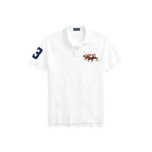 ラルフローレン POLO RALPH LAUREN メンズ ポロシャツ トップス CUSTOM SLIM FIT TRIPLE-PONY POLO SHIRT White