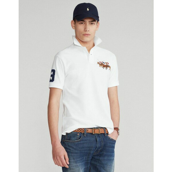 ラルフローレン POLO RALPH LAUREN メンズ ポロシャツ トップス CUSTOM SLIM FIT TRIPLE-PONY POLO SHIRT White