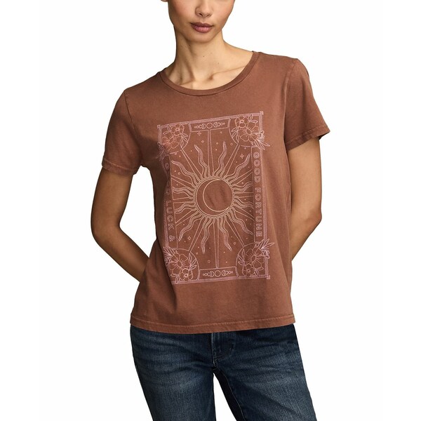 ラッキーブランド レディース カットソー トップス Women's Good Fortune Sun Poster Classic Crew Nec..