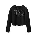 ハイブリッド アパレル レディース パーカー・スウェットシャツ アウター Trendy Juniors Wicked Popular Graphic Cropped Hoodie Black|詳細画像