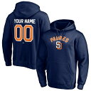 ファナティクス メンズ パーカー・スウェットシャツ アウター San Diego Padres Fanatics Branded Cooperstown Winning Streak Personalized Name & Number Pullover Hoodie Navy