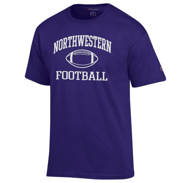 チャンピオン メンズ Tシャツ トップス Northwestern Wildcats Champion Football Icon TShirt Purple