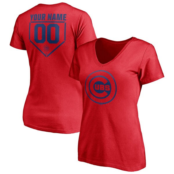 t@ieBNX fB[X TVc gbvX Chicago Cubs Fanatics Branded Women's Personalized RBI Logo VNeck TShirt Red