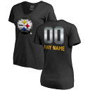 t@ieBNX fB[X TVc gbvX Pittsburgh Steelers NFL Pro Line by Fanatics Branded Women's Personalized Midnight Mascot TShirt Black