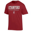 チャンピオン メンズ Tシャツ トップス Stanford Cardinal Champion Football Stack TShirt Cardinal