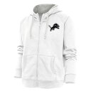 アンティグア レディース パーカー・スウェットシャツ アウター Detroit Lions Antigua Women's Metallic Logo Victory FullZip Hoodie -