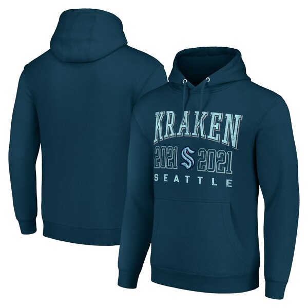 スターター メンズ パーカー スウェットシャツ アウター Seattle Kraken Starter Graphic Pullover Hoodie Deep Sea Blue