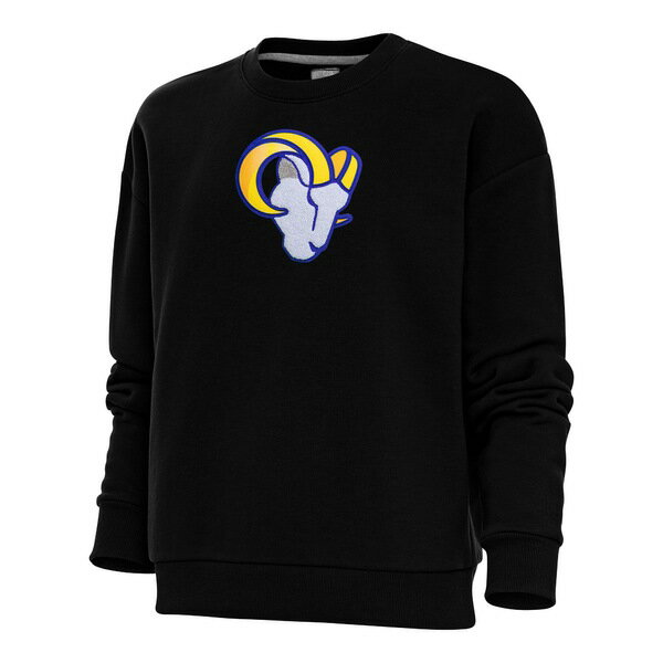 ƥ ǥ ѡåȥ  Los Angeles Rams Antigua Women's Victory Crewneck Chenille Pullover Sweatshirt Black