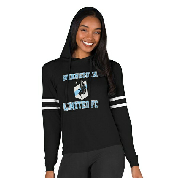 RZvgX|[c fB[X TVc gbvX Minnesota United FC Concepts Sport Women's Marathon?Hoodie TShirt Black