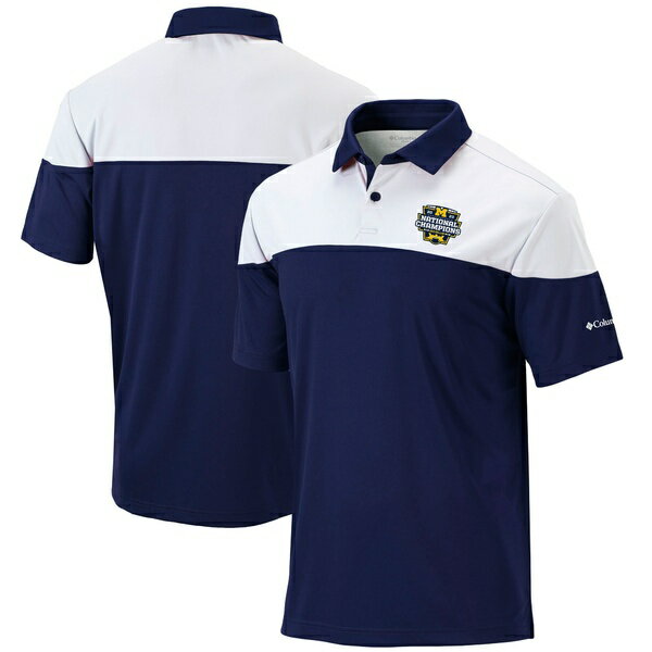 コロンビア メンズ ポロシャツ トップス Michigan Wolverines Columbia College Football Playoff 2023 National Champions OmniWick Best Ball Polo Navy/White