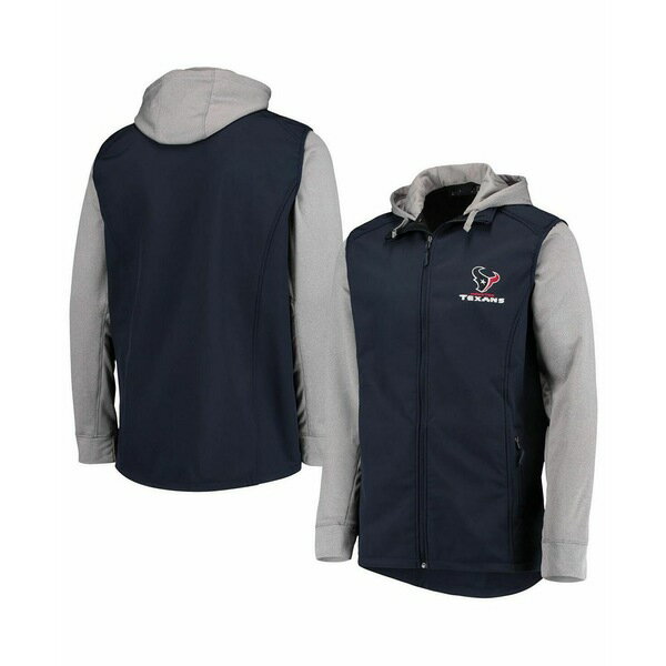 ダンブルック メンズ ジャケット＆ブルゾン アウター Men's Navy, Gray Houston Texans Big and Tall Alpha Full-Zip Hoodie Jacket Navy, Gray