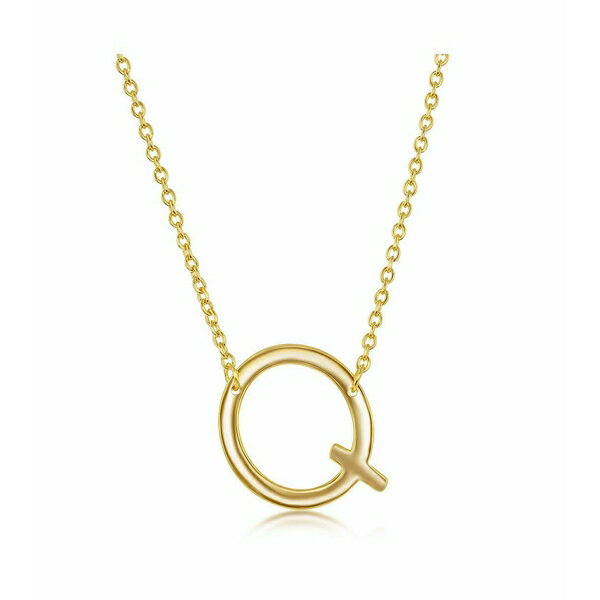シモナ レディース ネックレス・チョーカー・ペンダントトップ アクセサリー Sterling Silver, Gold Plated Sideways Initial Necklace Gold qのサムネイル