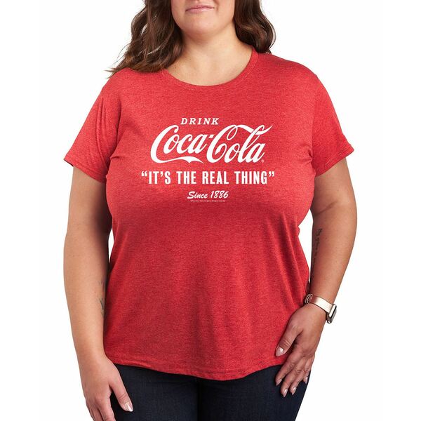 ハイブリッド アパレル レディース カットソー トップス Plus Size Coca-Cola The Real Thing Graphic T-Shirt Red