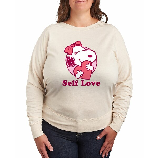 ハイブリッド アパレル レディース カットソー トップス Plus Size Peanuts Self Love Graphic Pullove..