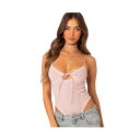 エディクテッド レディース カットソー トップス Women's Lacey Knit Cut Out Bodysuit Light-pink|詳細画像