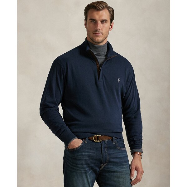 asty㤨֥ե  ѡåȥ  Men's Big & Tall Luxury Jersey Quarter-Zip Pullover NavyפβǤʤ45,800ߤˤʤޤ