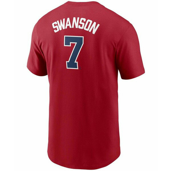 ナイキ メンズ Tシャツ トップス Men's Dansby Swanson Red Atlanta Braves Name Number T-shirt Red