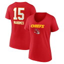 ファナティクス レディース Tシャツ トップス Patrick Mahomes Kansas City Chiefs Fanatics Branded Women 039 s Team Wordmark Name Number VNeck TShirt Red