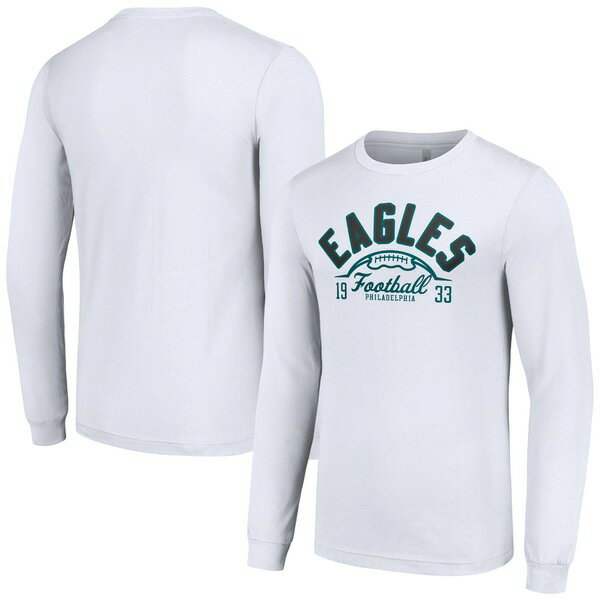   T ȥåץ Philadelphia Eagles Starter Half Ball Team Long Sleeve TShirt White