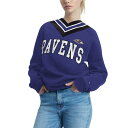 トミー ヒルフィガー レディース シャツ トップス Baltimore Ravens Tommy Hilfiger Women's Heidi Raglan VNeck Sweater Purple