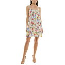 テイラー レディース ワンピース トップス Women's Printed Drop-Waist Sleeveless Mini Dress Ivory/radish Red