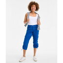スタイルアンドコー レディース カジュアルパンツ ボトムス Women's Cargo Capri Pants, Regular & Petite, Created for Macy's Abyss Blue