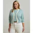 ラルフローレン レディース ニット&セーター アウター Plus Size Two-Tone Cotton-Blend Cardigan Aqua Pearl ...